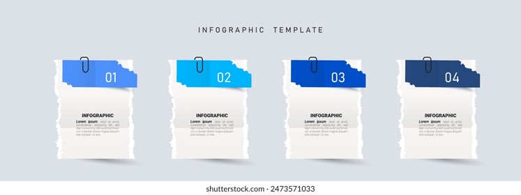 Cuatro pasos de Ilustración vectorial de Plantilla de infografías de negocios para la presentación.