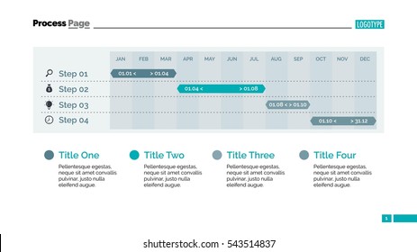 Four Steps Calendar Diagram Slide Template
