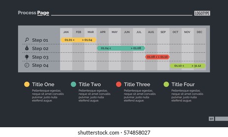 Four Steps Calendar Diagram Slide Template
