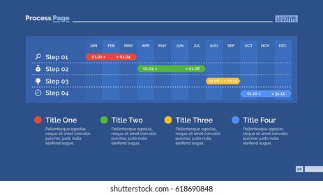 Four Steps Calendar Diagram Slide Template