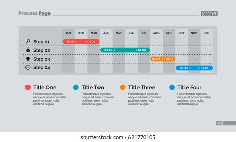 Four Steps Calendar Diagram Slide Template
