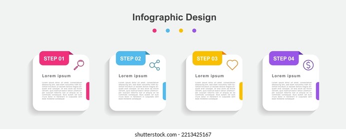 Four Steps Colorful abstract business infographic template
