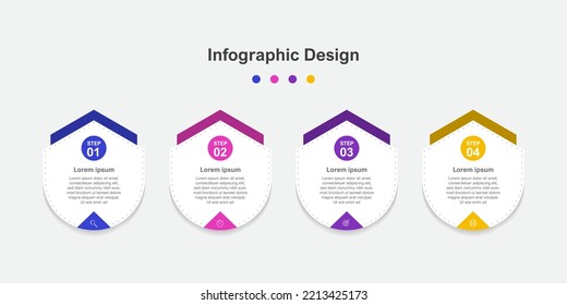 Four Steps Colorful abstract business infographic template