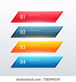 four steps colorful infographic banner design