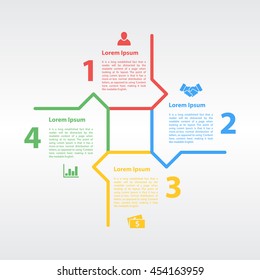 four steps cycle infographic layout concept vector illustration