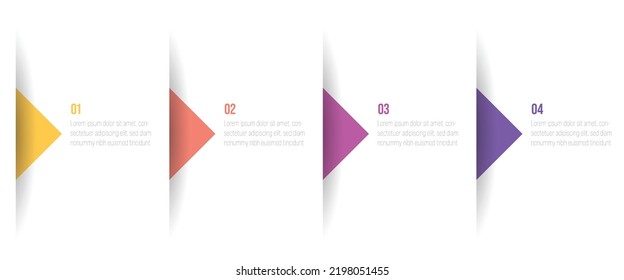 Four steps diagram of colourful arrows