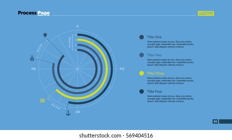 Four Steps Doughnut Chart Slide Template