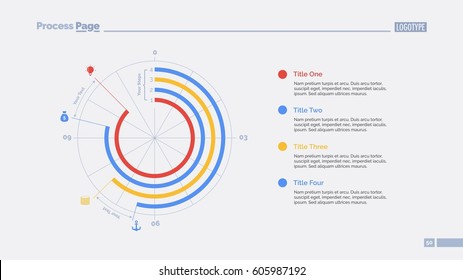 Four Steps Doughnut Chart Slide Template