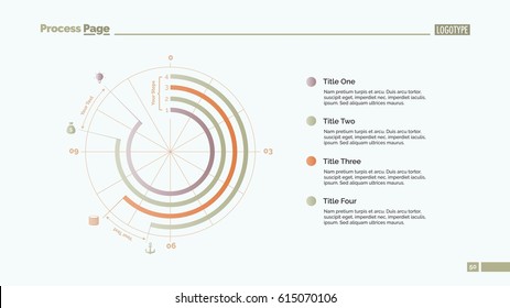 Four Steps Doughnut Chart Slide Template