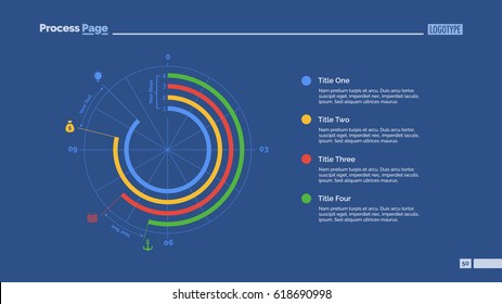 Four Steps Doughnut Chart Slide Template
