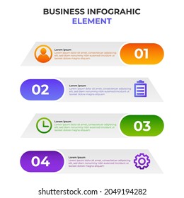 four steps gradient business infographic element. infographic design template.