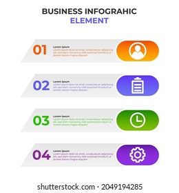 four steps gradient business infographic element. infographic design template.