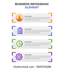 four steps gradient business infographic element. infographic design template.