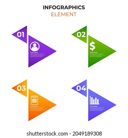 four steps gradient infographic element with business icon. infographic design template