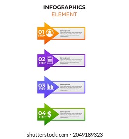 four steps gradient infographic element with business icon. infographic design template