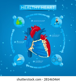 Four Steps Healthy Heart Infographics About Stock Vector (Royalty Free ...