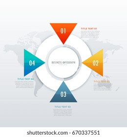 four steps infographic design for data visualization and workflow diagrams template