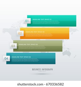 four steps infographic design for presentation and workflow diagrams