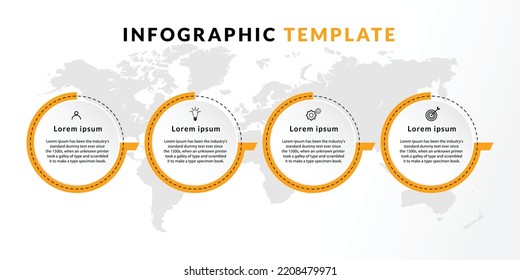 Vier Stufen Infografik-Elementvorlage