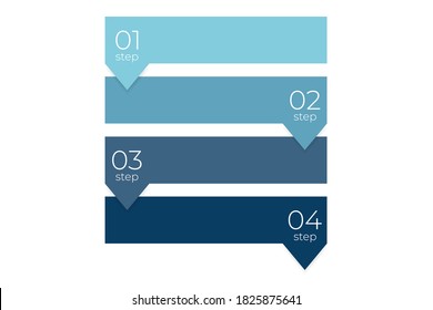 Four steps infographic. Information chart in flat design in square shape. Simple booklet brochure from step 1 to 3. Workflow diagram timeline. Marketing progress template. Vector EPS 10