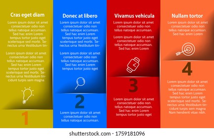 Four steps infographic template with icons and place for your content - Vector