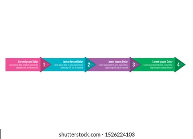 four steps infographic template. information template in the form of an arrow. business infographic template