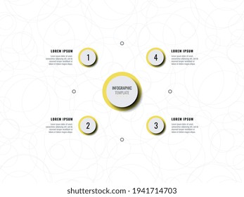 Four steps infographic template on a white background. Modern business data visualization with text boxes. Vector illustration easy to edit and customize. Eps 10