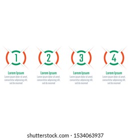 four steps infographic template. technological four step information template