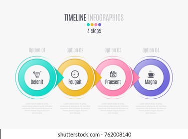 Four steps infographic timeline, presentation, report, web design, layout.