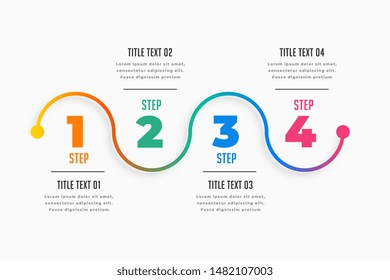 four steps infographic timeline template