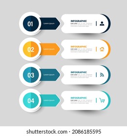Four steps Infographics banner design template.