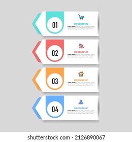 Four steps Infographics banner design template.