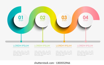 Four steps infographics - can illustrate a strategy, workflow or team work