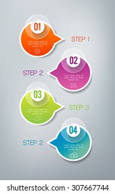 infografía de cuatro pasos: puede ilustrar una estrategia, flujo de trabajo o trabajo en equipo.