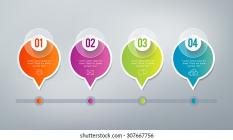 Four steps infographics - can illustrate a strategy, workflow or team work.