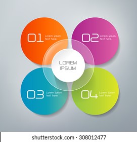 infografía de cuatro pasos: puede ilustrar una estrategia, flujo de trabajo o trabajo en equipo.