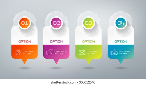 Four steps infographics - can illustrate a strategy, workflow or team work.