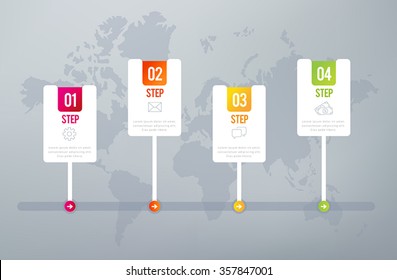 Four steps infographics - can illustrate a strategy, workflow or team work.