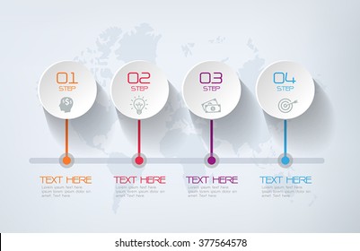 Four steps infographics - can illustrate a strategy, workflow or team work.