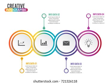 Four steps infographics - can illustrate a strategy, workflow or team work.     