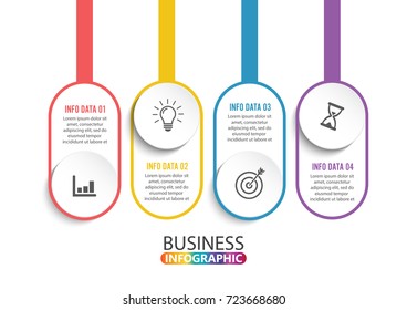 Four steps infographics - can illustrate a strategy, workflow or team work.