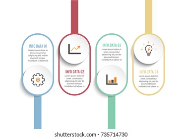 Four steps infographics - can illustrate a strategy, workflow or team work.