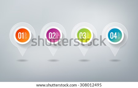 Four steps infographics - can illustrate a strategy, workflow or team work.