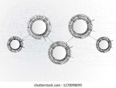 Four steps infographics with circles on White backgraund. Can be used for workflow layout, diagram, business step options, banner, web design. Vector Eps 10
