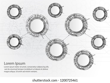 Four steps infographics with circles on White backgraund. Can be used for workflow layout, diagram, business step options, banner, web design. Vector Eps 10