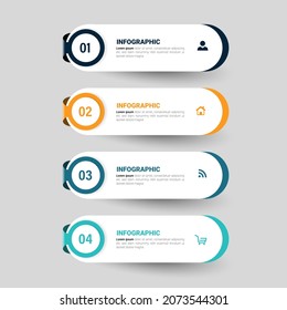 Four steps infographics design template.