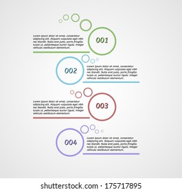 four steps infographics on gray gradient background