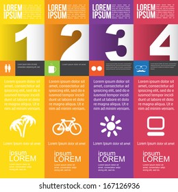 Four steps for infographics options. Four vertical numbered banners