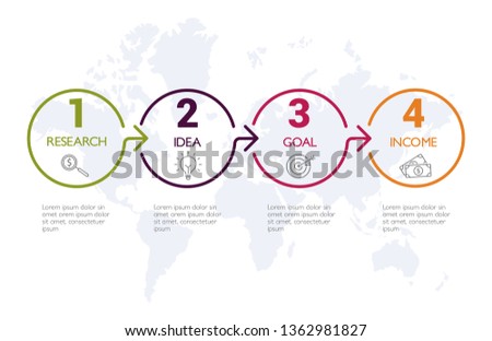 Four steps infographics, timeline - can illustrate a strategy, workflow or team work.