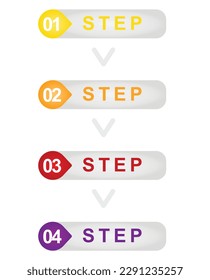 infografía de cuatro pasos. ilustración vectorial